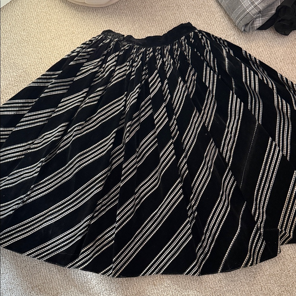 VINTAGE Black and White Striped Women's Skirt